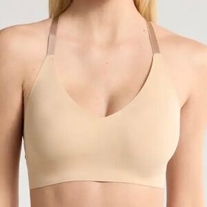 NWT TRUE Triangle Lace Racerback Bralette Bra Desert Nude Tan Size XS Comfort